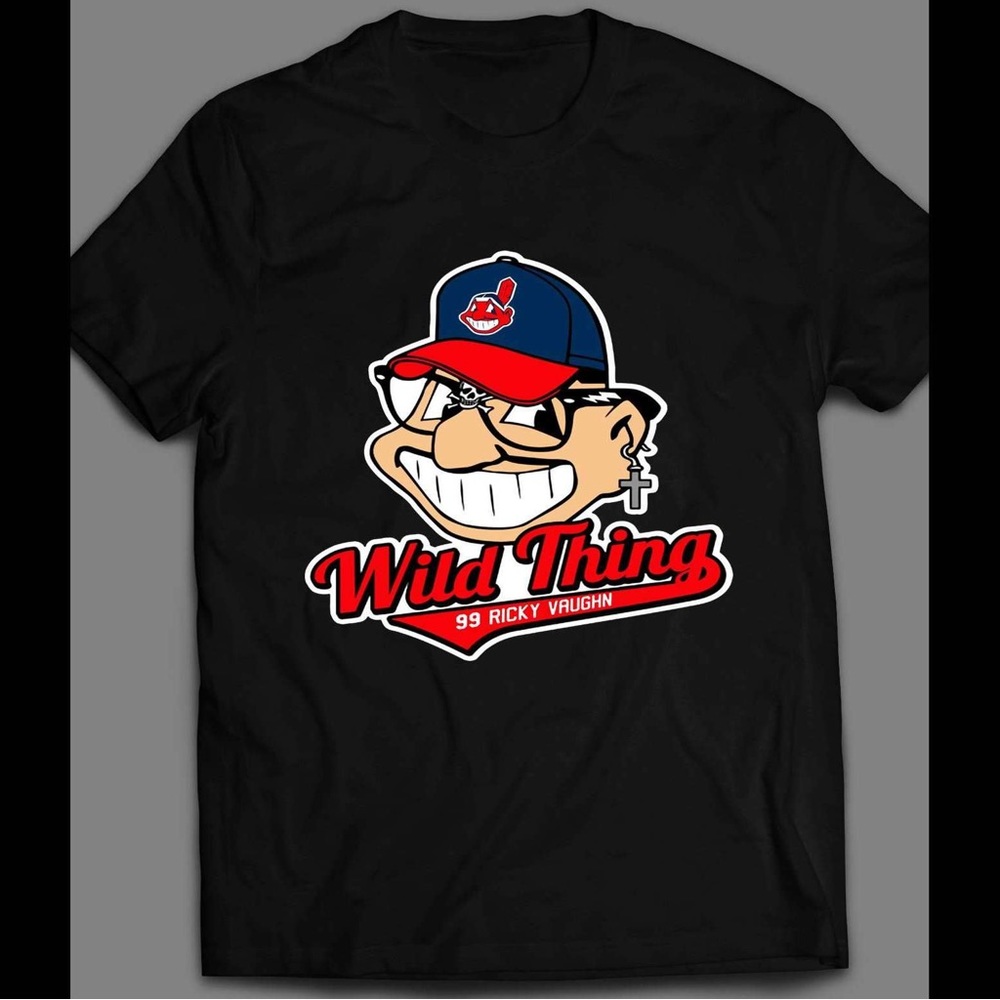 Wild Thing Ricky Vaughn Cleveland Indians Movie Cartoon Shirt Baseball